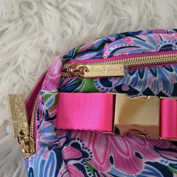 Lilly Pulitzer Vibrant Pink and Blue Floral Cosmetic Bag - Picture 3 of 3